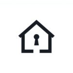 house with keyhole icon white bakcground